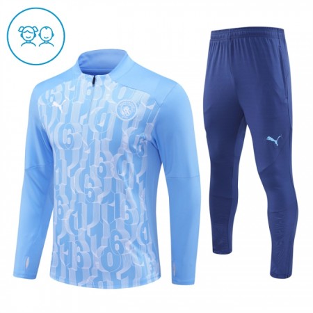 Criança Manchester City Quarter-Zip Sweat de Treino 2024-25 Azul